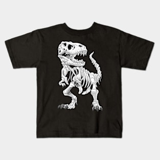 TRex Skeleton Dino bones paleontologist Fossil Dinosaur Kids T-Shirt